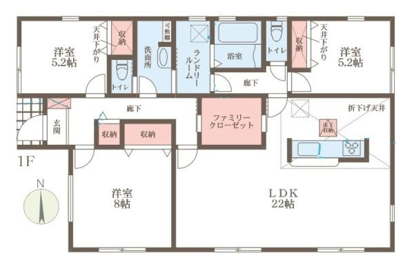 リーブルガーデン野垣内町 ５号棟 ／新築一戸建の間取り