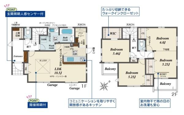 大和郡山市九条町 １号棟 ／新築一戸建の間取り