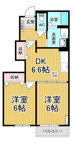 【間取り】 | Ｋ・Ｕ・２ | カップルさんにオススメのお部屋です♪