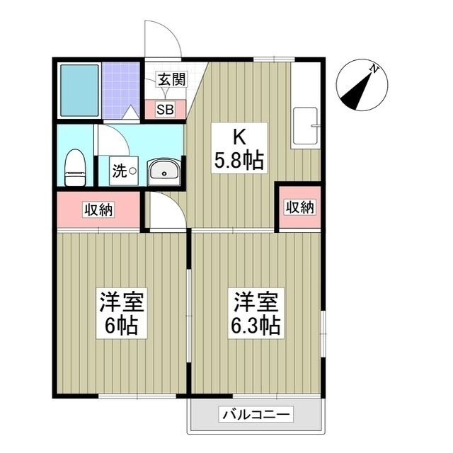 上前ハイツCの間取り