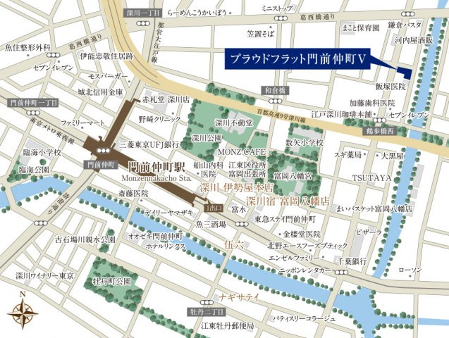 プラウドフラット門前仲町Ⅴの地図