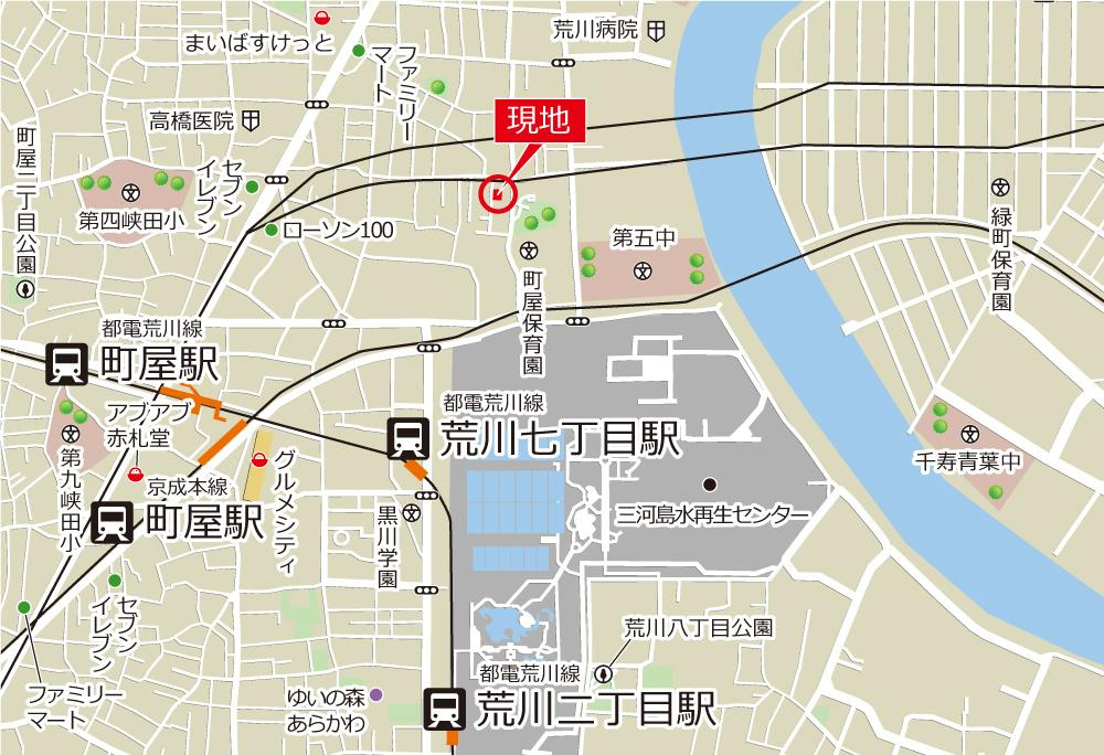 ＧＬガーデン町屋の周辺