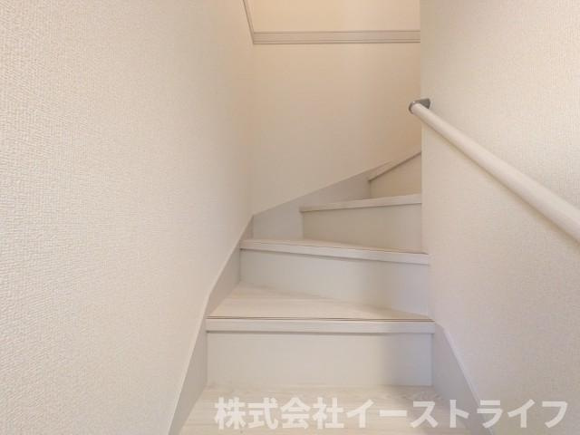 【新築戸建】　いわき市常磐上湯長谷町第4　長期優良住宅のその他|同社施工写真　階段には手すりが付いているので上り下りも安心です。