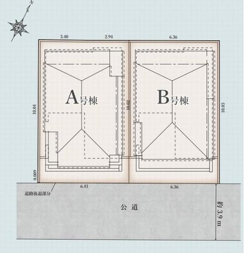 【横浜市鶴見区上末吉4丁目18-16全2棟新築戸建て】★仲介手数料無料★の区画図