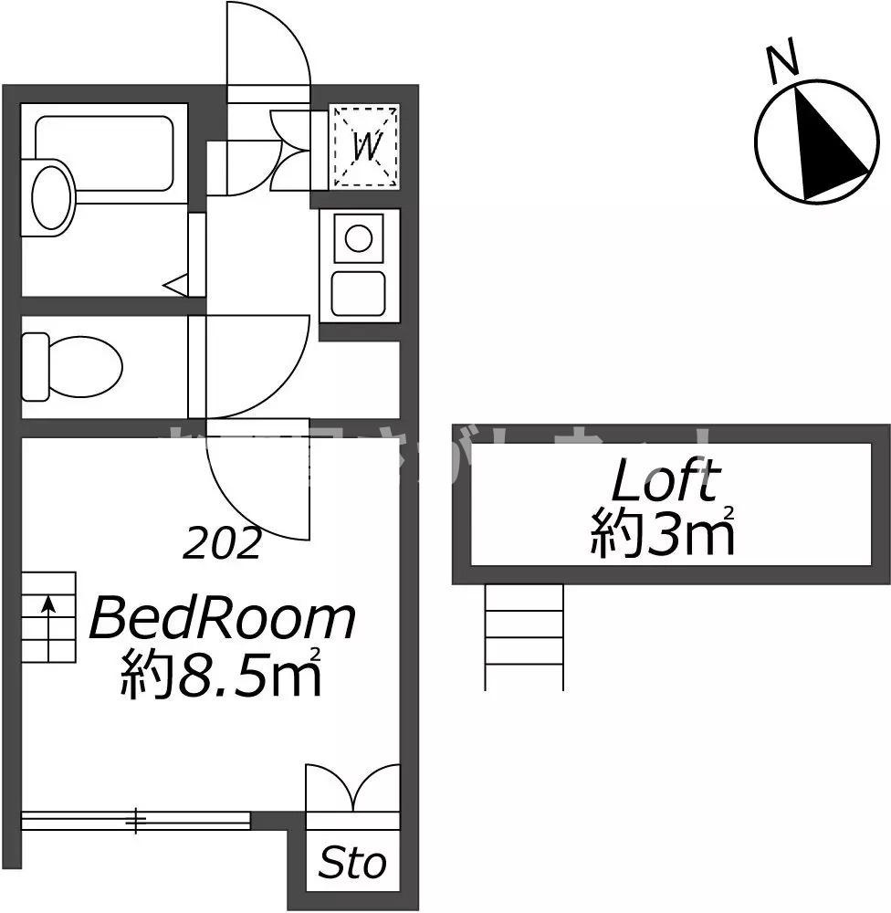 AP1336 K-house江古田 202の間取り|



