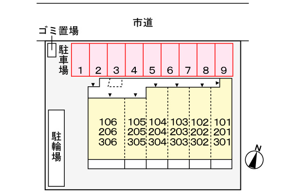 【区画図】 | コーポハピネス白砂