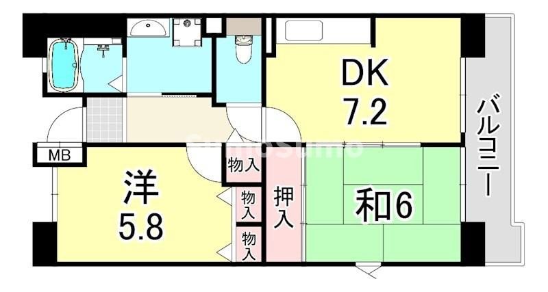 URパークタウン西武庫　2号棟の間取り