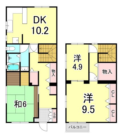 江上町連棟住宅の間取り