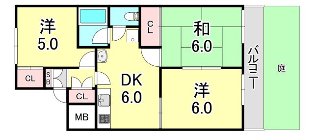 ビラ名谷Ａ棟の間取り