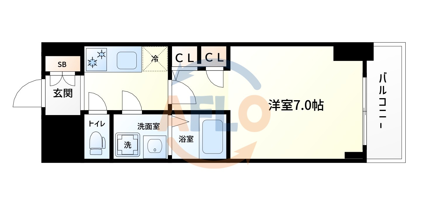 S-RESIDENCE阿波座bouncyの間取り|S-RESIDENCE阿波座bouncy　間取り