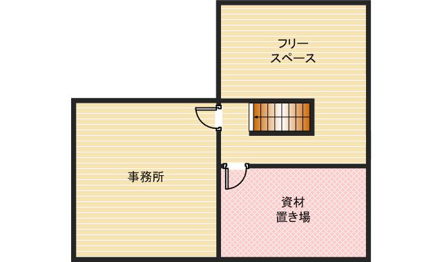 成合事務所付き資材置き場の間取り|2F