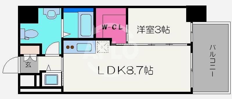 サニーハウス南堀江の間取り|サニーハウス南堀江　1ＬＤＫタイプ