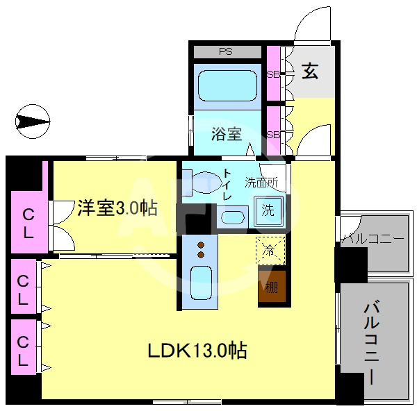 ラクメンビルの間取り|靭公園ハウス（旧ラクメンビル）　間取り