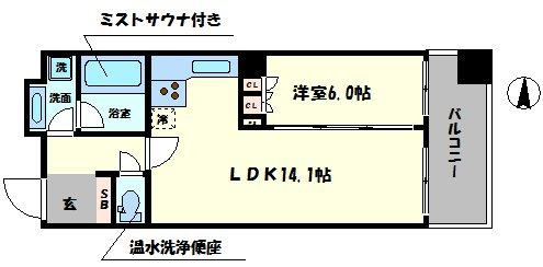 リーガル四ツ橋立売堀Ⅱの間取り|リーガル四ツ橋立売堀Ⅱ　使いがっての良い間取り