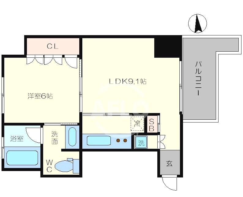 リーガル北堀江　堀江小学校区の間取り|リーガル北堀江　ひろびろとした間取り