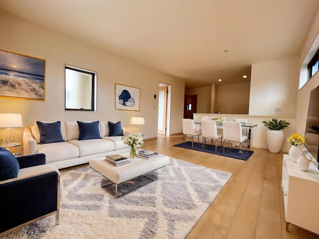 【新築戸建】　いわき市常磐上湯長谷町第4　長期優良住宅の居間・リビング|同社施工写真のリビングに家具を配置したイメージ画像です。※本画像はCGで作成しており、実際に現地に 家具は置かれておりません。また、価格に 家具は含まれておりません。