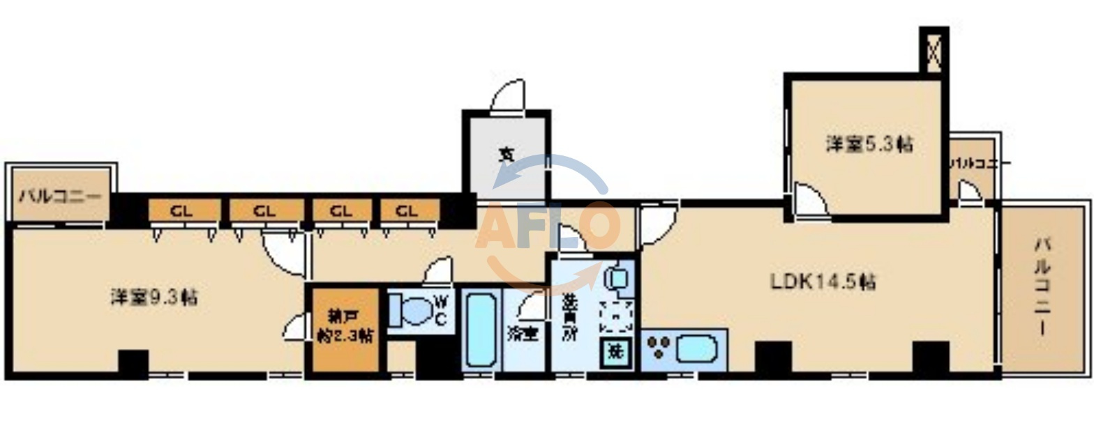 南堀江21　日吉小学校の間取り|南堀江21　間取り