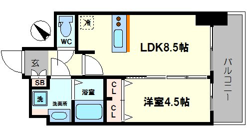 プレサンスOSAKA DOMECITY ワンダーの間取り|プレサンスOSAKA DOMECITY ワンダー　間取り