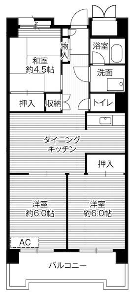 ビレッジハウス品川八潮タワー1号棟の間取り