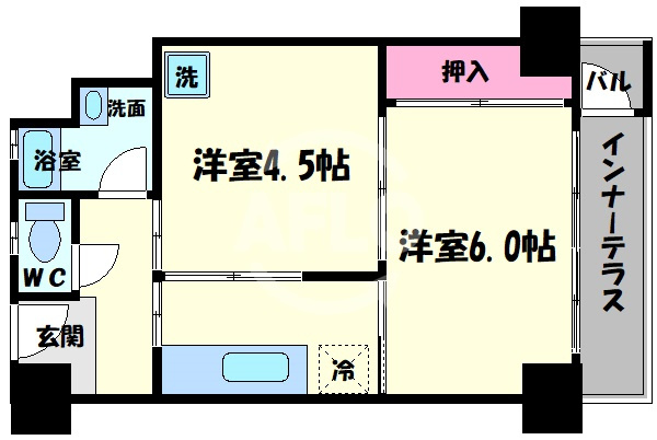 堀江テラスの間取り|堀江テラス　開放感ある間取り