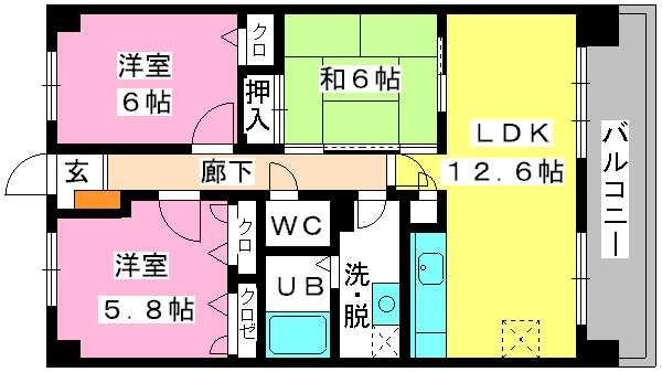 ピオーネテラス空港南の間取り