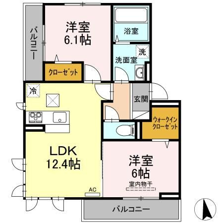 【間取り】 | D-room山西Ⅱ