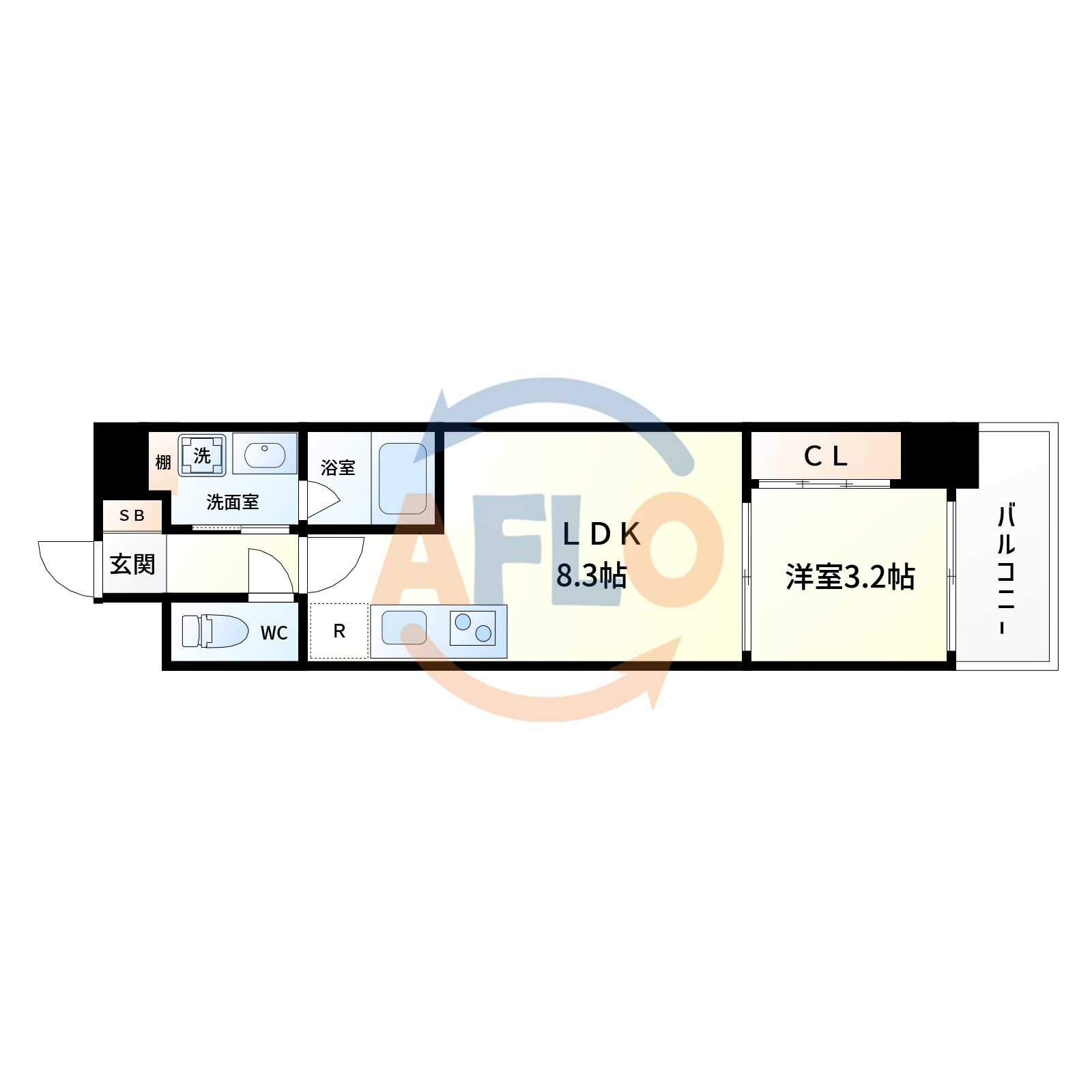 フロンティアタワー九条Ⅱ(旧CITY SPIRE九条Ⅱ)の間取り|フロンティアタワー九条Ⅱ　間取り