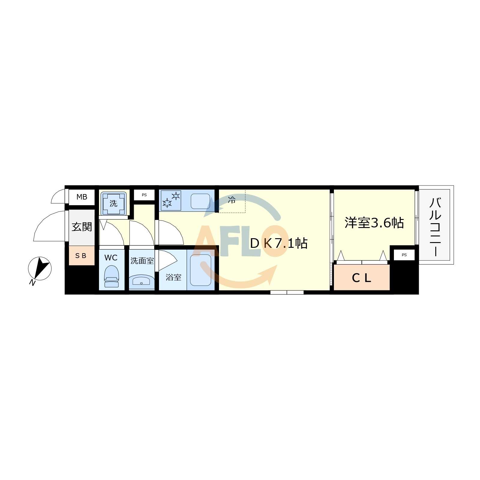 ライフフィールドなにわ本町RUELLEの間取り|ライフフィールドなにわ本町RUELLE　間取り