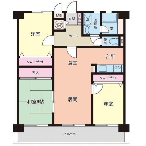 【間取り】 | 三愛シティライフ周船寺駅２