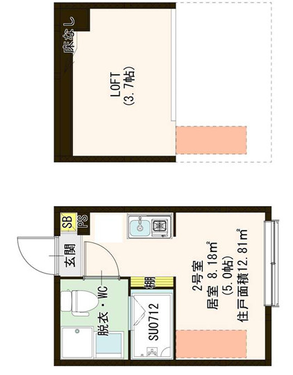杉並区井草２丁目のアパートの間取り