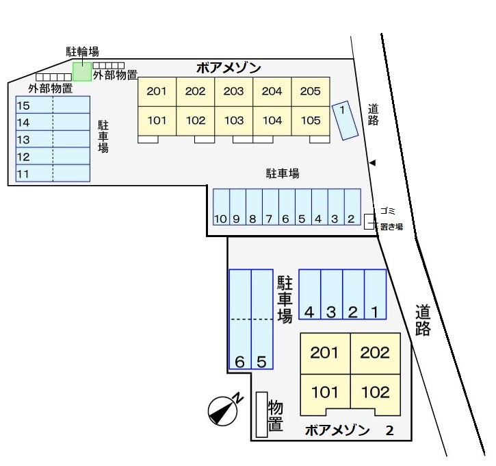 ボアメゾン　２の区画図