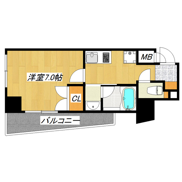 プリオール・オオフチの間取り|2面採光のお部屋です☆
