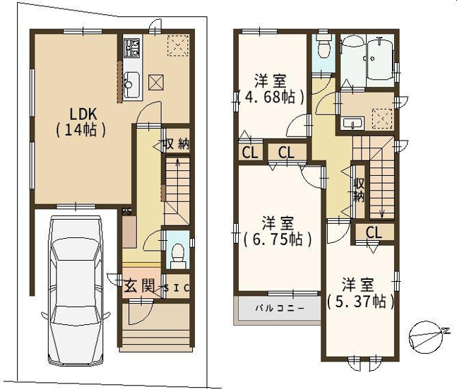 【間取り】 | ☆藤井寺市総社2丁目281　新築一戸建て
