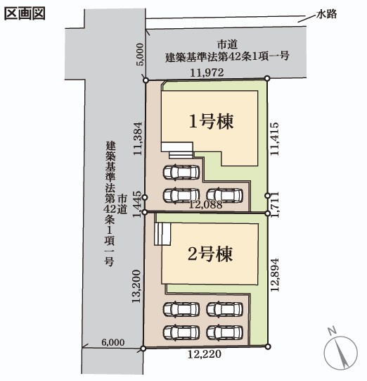 【新築戸建】　いわき市好間町上好間第4　長期優良住宅の区画図|区画図です。