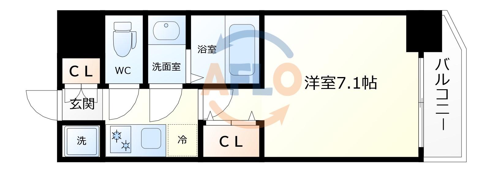 S-RESIDENCE福島玉川Deuxの間取り|S-RESIDENCE福島玉川Deux　間取り