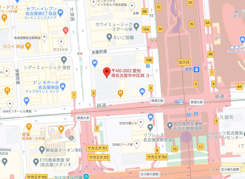 栄パークサイドプレイスの地図