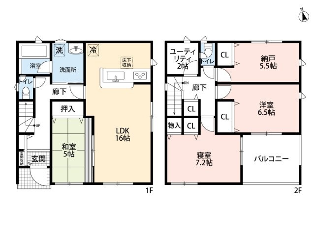 小牧市外堀2丁目　新築戸建　1号棟の間取り|納戸・ユーティリティあり