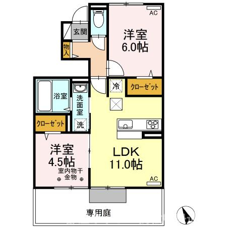 【間取り】 | リーブルⅠ B棟