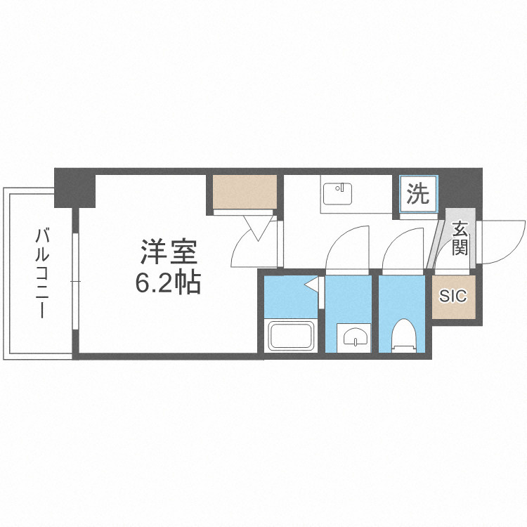 アドバンス西梅田ビオスの間取り|アドバンス西梅田ビオス　開放感のある間取り