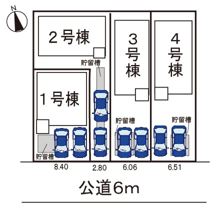 小牧市外堀2丁目　新築戸建　2号棟の区画図|全4区画