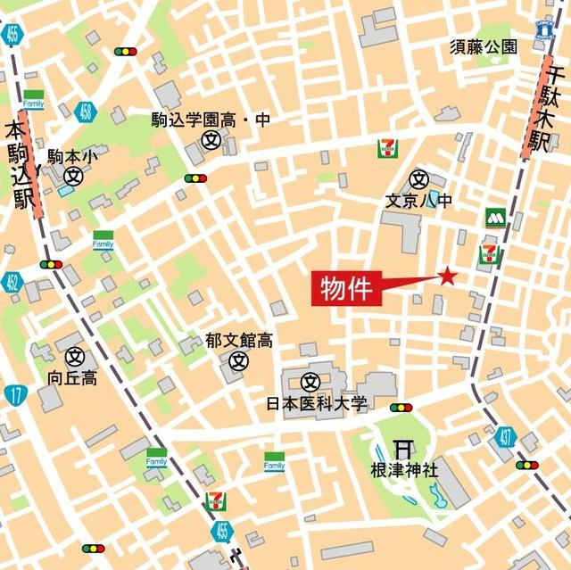 ザ・パークマナー千駄木の地図