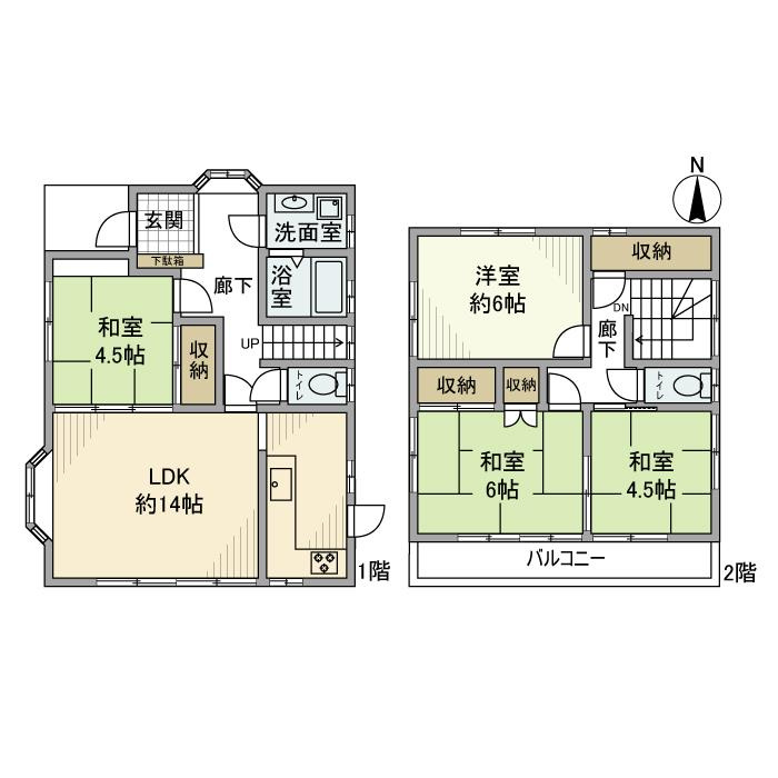 松木戸建の間取り