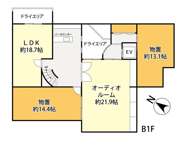 常盤台２　戸建の間取り|地下1階