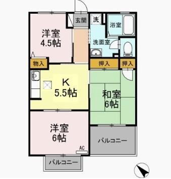 メゾンアサヒの間取り|他部屋参考写真