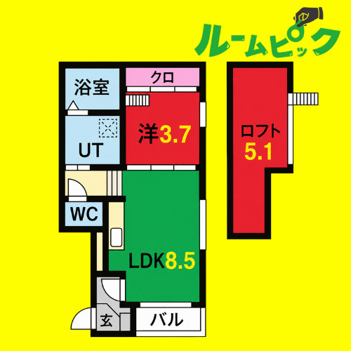 jolie maison 2　名古屋市賃貸　仲介手数料無料の間取り