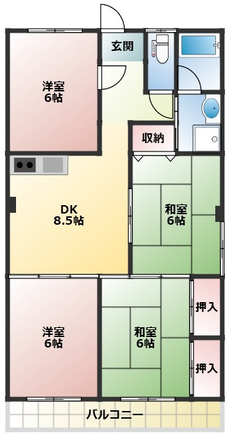 コーポ公文の間取り