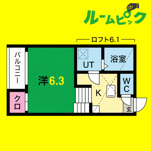 パルク カナヤマ 1　名古屋市賃貸　仲介手数料無料の間取り