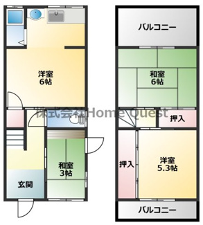 【間取り】 | 山城町3丁目貸家