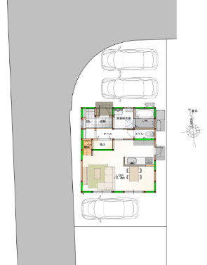 ☆選べる家具プレゼント☆東垣生町③　新築戸建の区画図