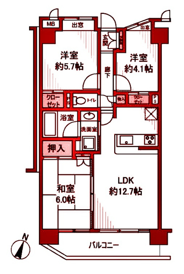 【間取り】 | 日神パレステージ鴨居